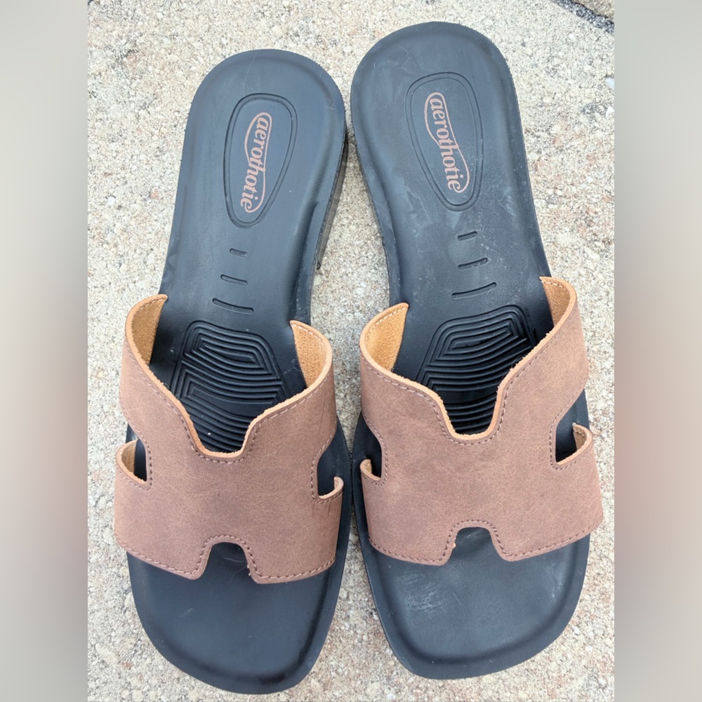 Comfort Fit Flaneur Brown Suede Women’s Flat Sandals 38/8 - Picture 4 of 6